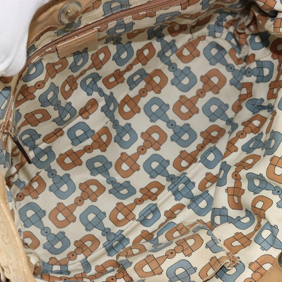 GUCCI GG Canvas Guccissima Tote Bag Leather Beige Gold 211955 Auth 177726