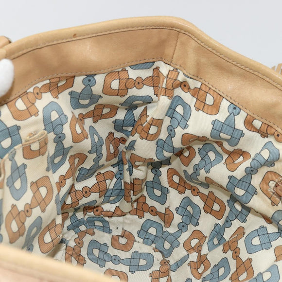 GUCCI GG Canvas Guccissima Tote Bag Leather Beige Gold 211955 Auth 177726