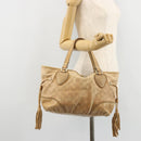 GUCCI GG Canvas Guccissima Tote Bag Leather Beige Gold 211955 Auth 177726-23