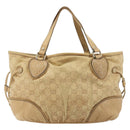 GUCCI GG Canvas Guccissima Tote Bag Leather Beige Gold 211955 Auth 177726-2