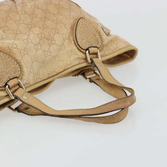 GUCCI GG Canvas Guccissima Tote Bag Leather Beige Gold 211955 Auth 177726