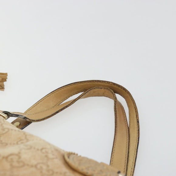 GUCCI GG Canvas Guccissima Tote Bag Leather Beige Gold 211955 Auth 177726