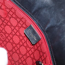 Christian Dior Canage Shoulder Bag Lamb Skin Black Gold Auth 177727-15