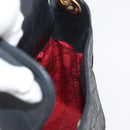 Christian Dior Canage Shoulder Bag Lamb Skin Black Gold Auth 177727-18