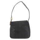 Christian Dior Canage Shoulder Bag Lamb Skin Black Gold Auth 177727-3
