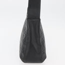 Christian Dior Canage Shoulder Bag Lamb Skin Black Gold Auth 177727-5