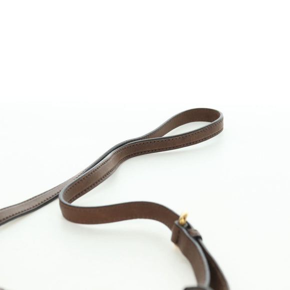 Miu Miu Shoulder Bag Leather Brown Gold Auth 177730A