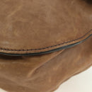 Miu Miu Shoulder Bag Leather Brown Gold Auth 177730A-19