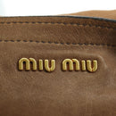 Miu Miu Shoulder Bag Leather Brown Gold Auth 177730A-20
