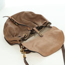 Miu Miu Shoulder Bag Leather Brown Gold Auth 177730A-21