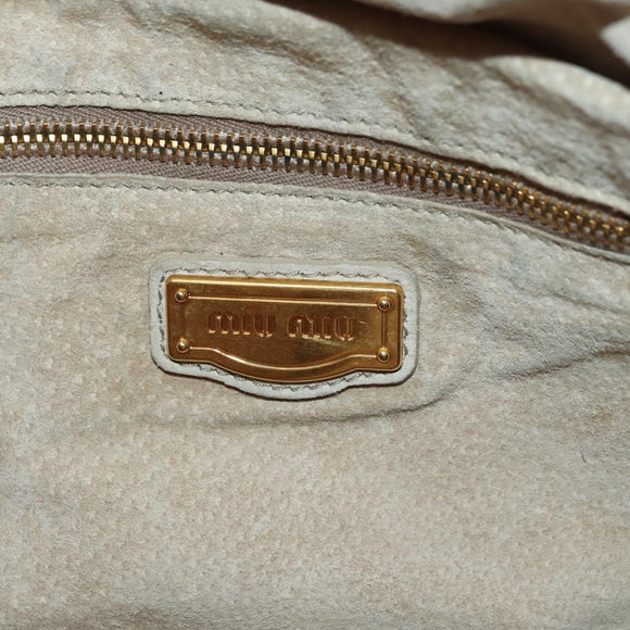 Miu Miu Shoulder Bag Leather Brown Gold Auth 177730A