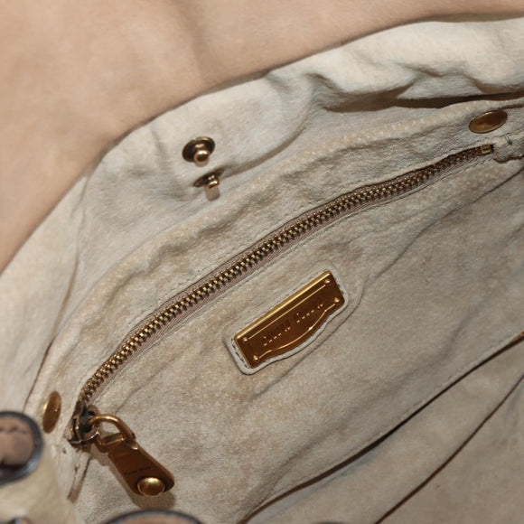 Miu Miu Shoulder Bag Leather Brown Gold Auth 177730A