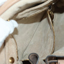 Miu Miu Shoulder Bag Leather Brown Gold Auth 177730A-26