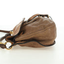 Miu Miu Shoulder Bag Leather Brown Gold Auth 177730A-3