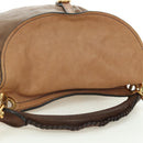 Miu Miu Shoulder Bag Leather Brown Gold Auth 177730A-6