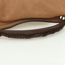 Miu Miu Shoulder Bag Leather Brown Gold Auth 177730A-7