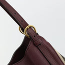 BURBERRY Nova Check Shoulder Bag Canvas Leather Bordeaux Gold Auth 177737A-15