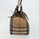 BURBERRY Nova Check Shoulder Bag Canvas Leather Bordeaux Gold Auth 177737A-4