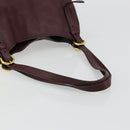 BURBERRY Nova Check Shoulder Bag Canvas Leather Bordeaux Gold Auth 177737A-7