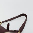 BURBERRY Nova Check Shoulder Bag Canvas Leather Bordeaux Gold Auth 177737A-8