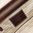 PRADA Boston Bag Canvas Beige Silver Auth 177738-22
