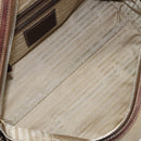 PRADA Boston Bag Canvas Beige Silver Auth 177738-9