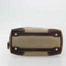 PRADA Boston Bag Canvas Beige Silver Auth 177738-5