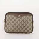 GUCCI GG Supreme Hand Bag PVC 2 Set Beige Auth 177746-11