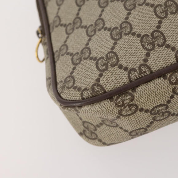 GUCCI GG Supreme Hand Bag PVC 2 Set Beige Auth 177746