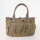 GUCCI GG Supreme Hand Bag PVC 2 Set Beige Auth 177746-2