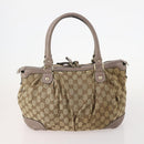 GUCCI GG Supreme Hand Bag PVC 2 Set Beige Auth 177746-3