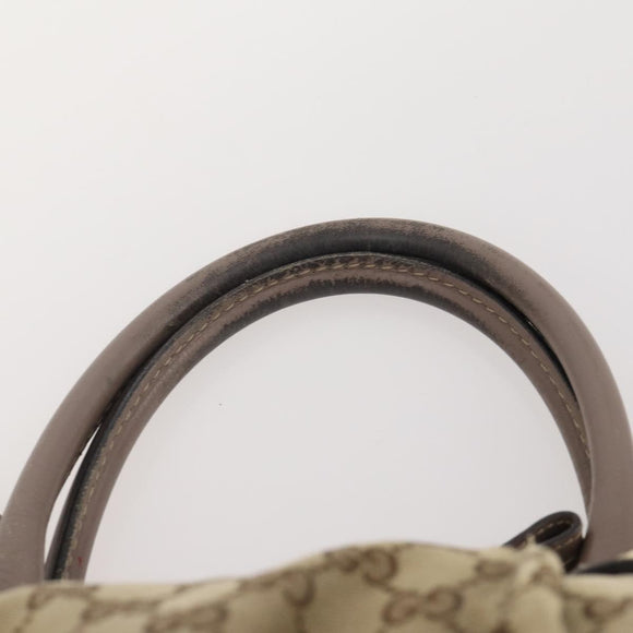 GUCCI GG Supreme Hand Bag PVC 2 Set Beige Auth 177746