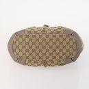 GUCCI GG Supreme Hand Bag PVC 2 Set Beige Auth 177746-7