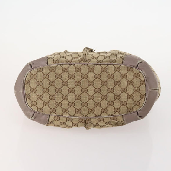 GUCCI GG Supreme Hand Bag PVC 2 Set Beige Auth 177746