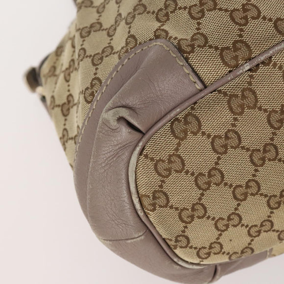 GUCCI GG Supreme Hand Bag PVC 2 Set Beige Auth 177746