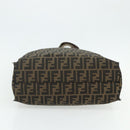 FENDI Zucca Canvas Tote Bag Black Brown Auth 177771-10
