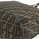 FENDI Zucca Canvas Tote Bag Black Brown Auth 177771-11