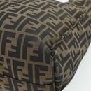 FENDI Zucca Canvas Tote Bag Black Brown Auth 177771-13