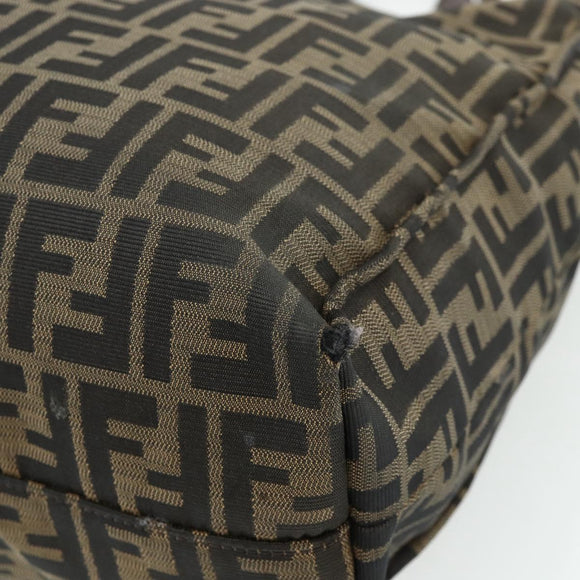 FENDI Zucca Canvas Tote Bag Black Brown Auth 177771