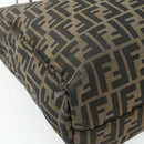 FENDI Zucca Canvas Tote Bag Black Brown Auth 177771-14