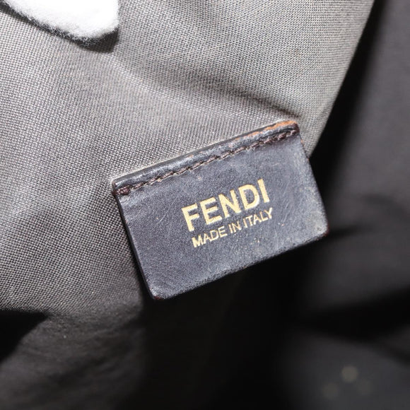 FENDI Zucca Canvas Tote Bag Black Brown Auth 177771