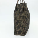 FENDI Zucca Canvas Tote Bag Black Brown Auth 177771-5