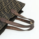 FENDI Zucca Canvas Tote Bag Black Brown Auth 177771-7