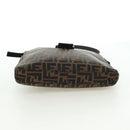 FENDI Zucca Canvas Mamma Baguette Shoulder Bag Brown Black Auth 177772SAV-5
