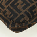 FENDI Zucca Canvas Mamma Baguette Shoulder Bag Brown Black Auth 177772SAV-15