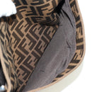 FENDI Zucca Canvas Mamma Baguette Shoulder Bag Brown Black Auth 177772SAV-21