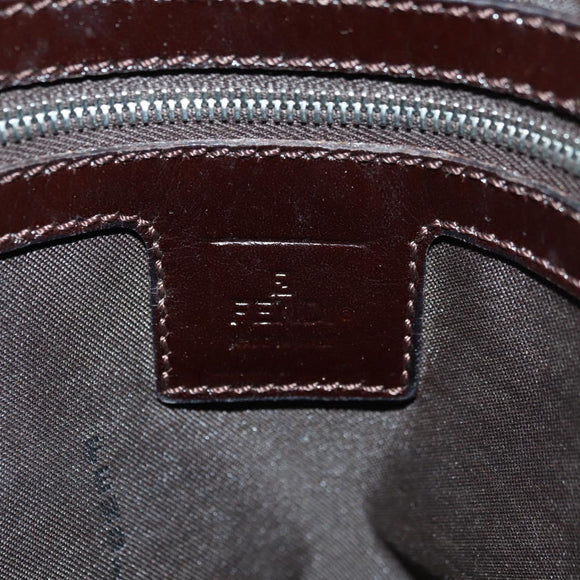 FENDI Zucca Canvas Mamma Baguette Shoulder Bag Brown Black Auth 177772SAV