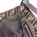 FENDI Zucca Canvas Mamma Baguette Shoulder Bag Brown Black Auth 177772SAV-24