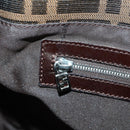 FENDI Zucca Canvas Mamma Baguette Shoulder Bag Brown Black Auth 177772SAV-25