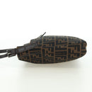 FENDI Zucca Canvas Mamma Baguette Shoulder Bag Brown Black Auth 177772SAV-3